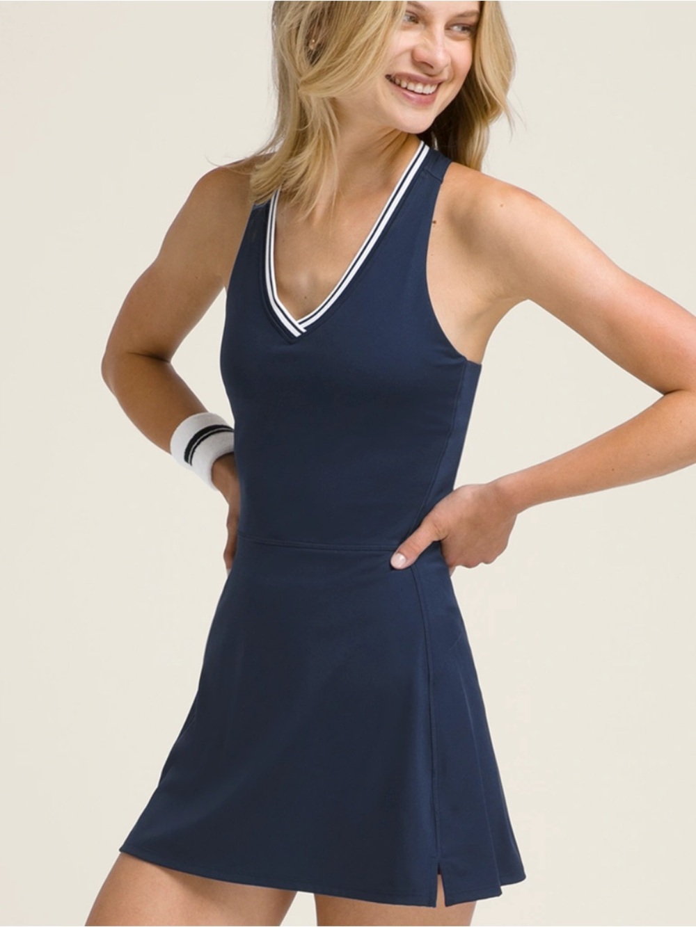 Wilson Navy Blue Tennis Dress with White Trim - Picture 3 of 5